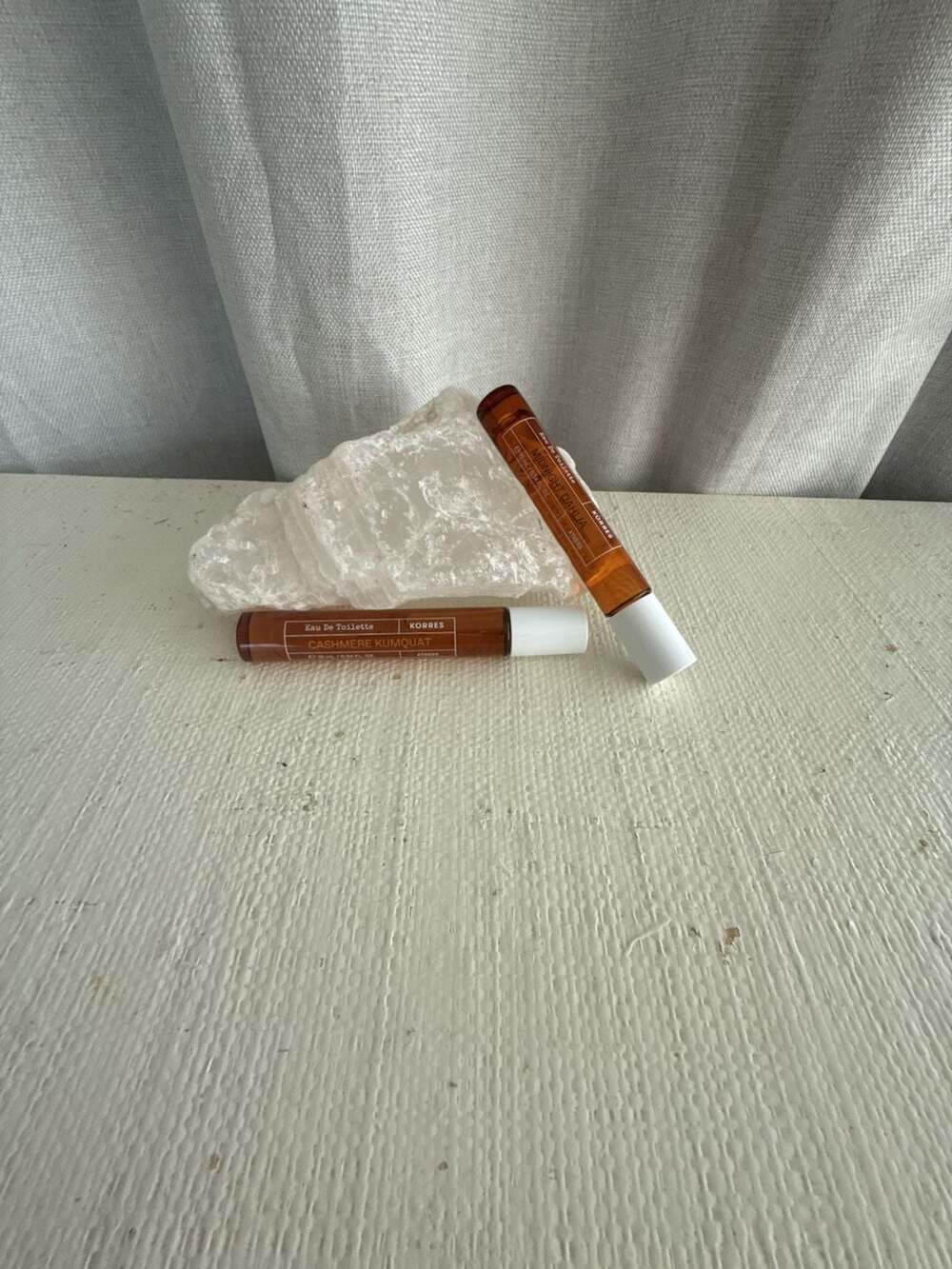 Korres Cashmere Kumquat and Midnight Dahlia Rollerball Set